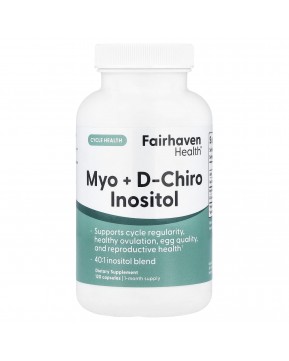 Fairhaven Health, мио-инозитол и D-хиро-инозитол, 120 капсул